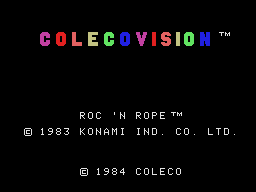 Roc 'N Rope title screen for Colecovision
